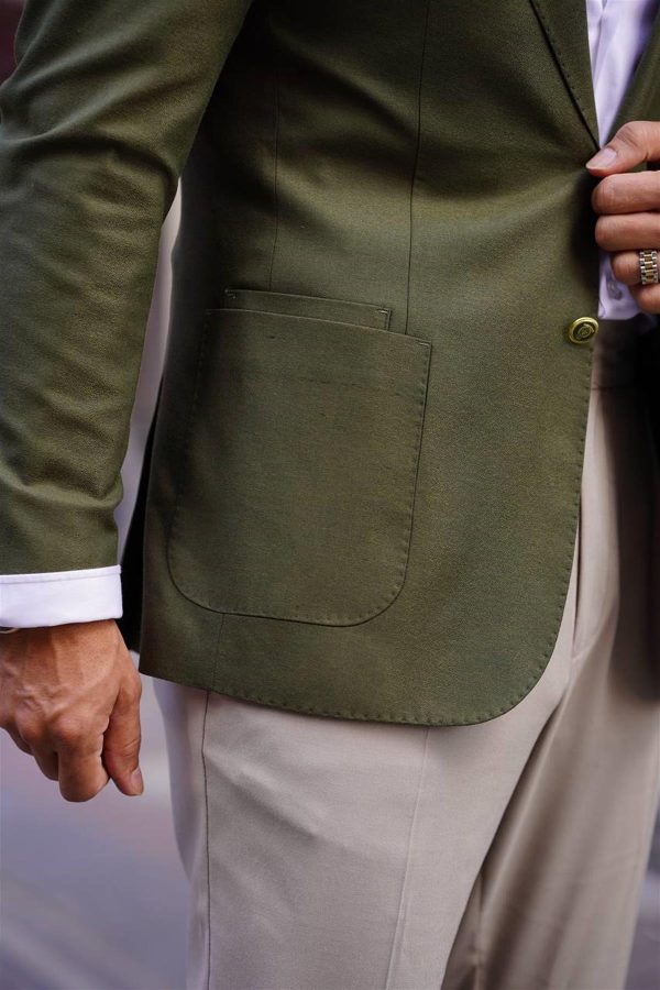 Marynarka w kolorze KHAKI - PREMIUM M6 - obrazek 3